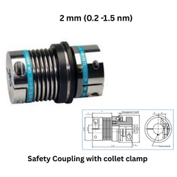 KBK Safety Coupling with collet clamp - 2 mm (0.2 -1.5 nm)