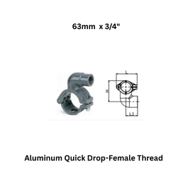 AirPipe Aluminum Quick Drop-Female Thread - 63mm x 3/4"