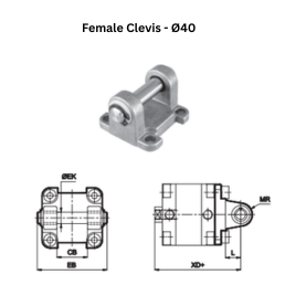 Janatics Pneumatic Female Clevis - Ø40