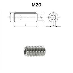 Precise DIN 913 Hexagon Socket Set Screws With Flat Point - M16