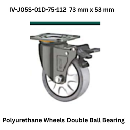 Supo Polyurethane Wheels Double Ball Bearing IV-J05S-01D-75-112 73 mm x 53 mm