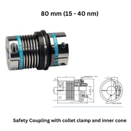 KBK Safety Coupling with collet clamp and inner cone - 80 mm (15 - 40 nm)