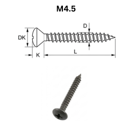 Precise Ovalc Head Chipboard Screws - M4.5 - Carbon Steel