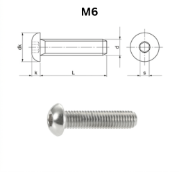 Precise DIN 7380 Hexagon Socket Button Head Screws - M6