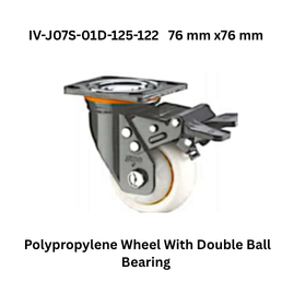 Supo Polypropylene Wheel With Double Ball Bearing IV-J07S-01D-125-122 76 mm x76 mm