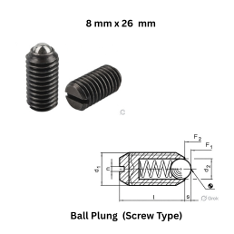 Ball Plung (Screw Type) - 8 mm x 26 mm