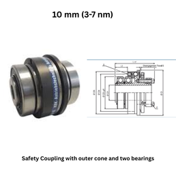 KBK Safety Coupling with outer cone and two bearings - 10 mm (3-7 nm)