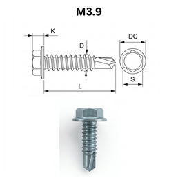 Precise DIN 7504 K Self Drilling Screws - M3.90 - Carbon Steel