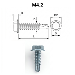 Precise DIN 7504 K Self Drilling Screws - M4.20 - Carbon Steel