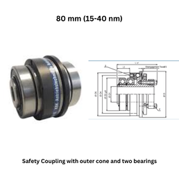 KBK Safety Coupling with outer cone and two bearings - 80 mm (15-40 nm)