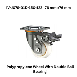 Supo Polypropylene Wheel With Double Ball Bearing IV-J07S-01D-150-122 76 mm x76 mm