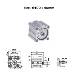 Janatics Pneumatic Compact Cylinder Double Acting - Ø100 x 40mm