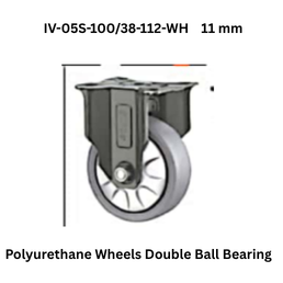 Supo Polyurethane Wheels Double Ball Bearing IV-05S-100/38-112-WH 11 mm
