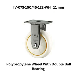 Supo Polypropylene Wheel With Double Ball Bearing IV-07S-150/45-122-WH 11 mm