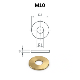 Precise DIN9021 Washers - M10 - Brass
