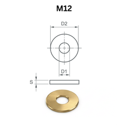 Precise DIN9021 Washers - M12 - Brass