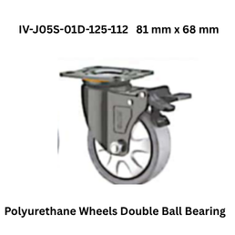Supo Polyurethane Wheels Double Ball Bearing IV-J05S-01D-125-112 81 mm x 68 mm
