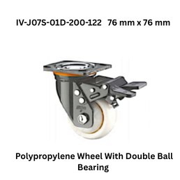 Supo Polypropylene Wheel With Double Ball Bearing IV-J07S-01D-200-122 76 mm x 76 mm