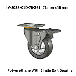 Supo High-tech Polyurethane Wheels With Single Ball Bearing IV-J03S-01D-75-361 71 mm x45 mm
