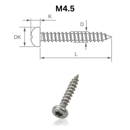 Precise Pan Head Chipboard Screws - M4.5 - Carbon Steel
