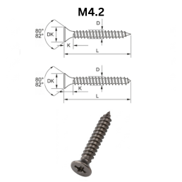 Precise DIN 7981 Pan Head Tapping Screws - M4.2 - Carbon Steel