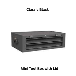 Groz Mini Tool Box with Lid Classic Black