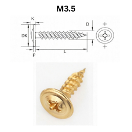 Precise Wafer Head Drywall Screws - M3.5 - Brass