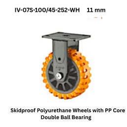 Supo Skidproof Polyurethane Wheels with PP Core Double Ball Bearing IV-07S-100/45-252-WH 11 mm