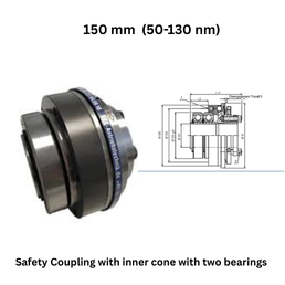 KBK Safety Coupling with inner cone with two bearings - 150 mm (50-130 nm)