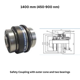 KBK Safety Coupling with outer cone and two bearings - 1400 mm (450-900 nm)