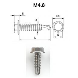 Precise DIN 7504 K Self Drilling Screws - M4.80 - Stainless Steel