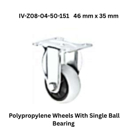 Supo Polypropylene Wheels With Single Ball Bearing IV-Z08-04-50-151 46 mm x 35 mm