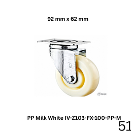 Supo Poly PP Milk White IV-Z103-FX-100-PP-M - 92 mm x 62 mm