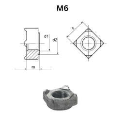 Precise DIN 929 Hexagon Weld Nuts - M6