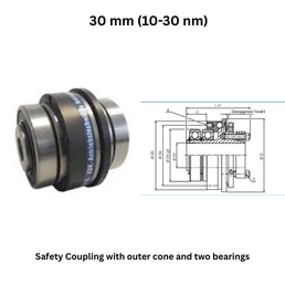 KBK Safety Coupling with outer cone and two bearings - 30 mm (10-30 nm)