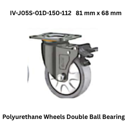 Supo Polyurethane Wheels Double Ball Bearing IV-J05S-01D-150-112 81 mm x 68 mm