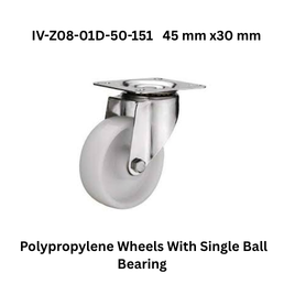 Supo Polypropylene Wheels With Single Ball Bearing IV-Z08-01D-50-151 45 mm x30 mm