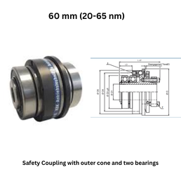 KBK Safety Coupling with outer cone and two bearings - 60 mm (20-65 nm)