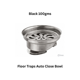 Simtex SS304 Floor Traps Auto Close Bowl Black 100gms