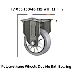 Supo Polyurethane Wheels Double Ball Bearing IV-05S-150/40-112-WH 11 mm