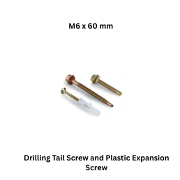 AirPipe Drilling Tail Screw and Plastic Expansion Screw - M6 x 60 mm