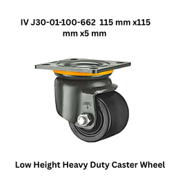 Supo Low Height Heavy Duty Caster Wheel IV-30-75x65-662-WH 110 mm x110 mm x5 mm