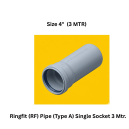 Ajay Greenline Ringfit (RF) Pipe (Type A) Single Socket 3 Mtr. (10 Ft.) 110 mm