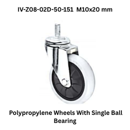 Supo Polypropylene Wheels With Single Ball Bearing IV-Z08-02D-50-151 M10x20 mm