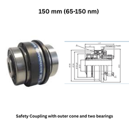 KBK Safety Coupling with outer cone and two bearings - 150 mm (65-150 nm)