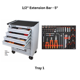 Groz Automotive Tools Kit Tray 1 - 1/2" Extension Bar - 5"
