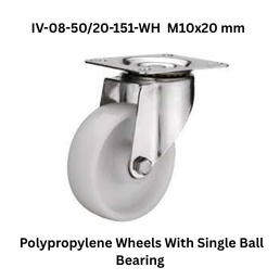 Supo Polypropylene Wheels With Single Ball Bearing IV-08-50/20-151-WH M10x20 mm