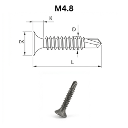 Precise PHL Bugle Head Self Drilling Screws - M4.8 - Carbon Steel