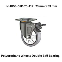 Supo Polyurethane Wheels Double Ball Bearing IV-J05S-01D-75-412 73 mm x 53 mm