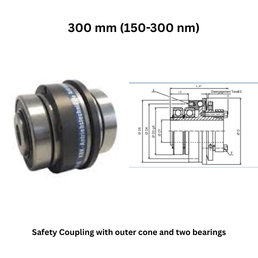 KBK Safety Coupling with outer cone and two bearings - 300 mm (150-300 nm)